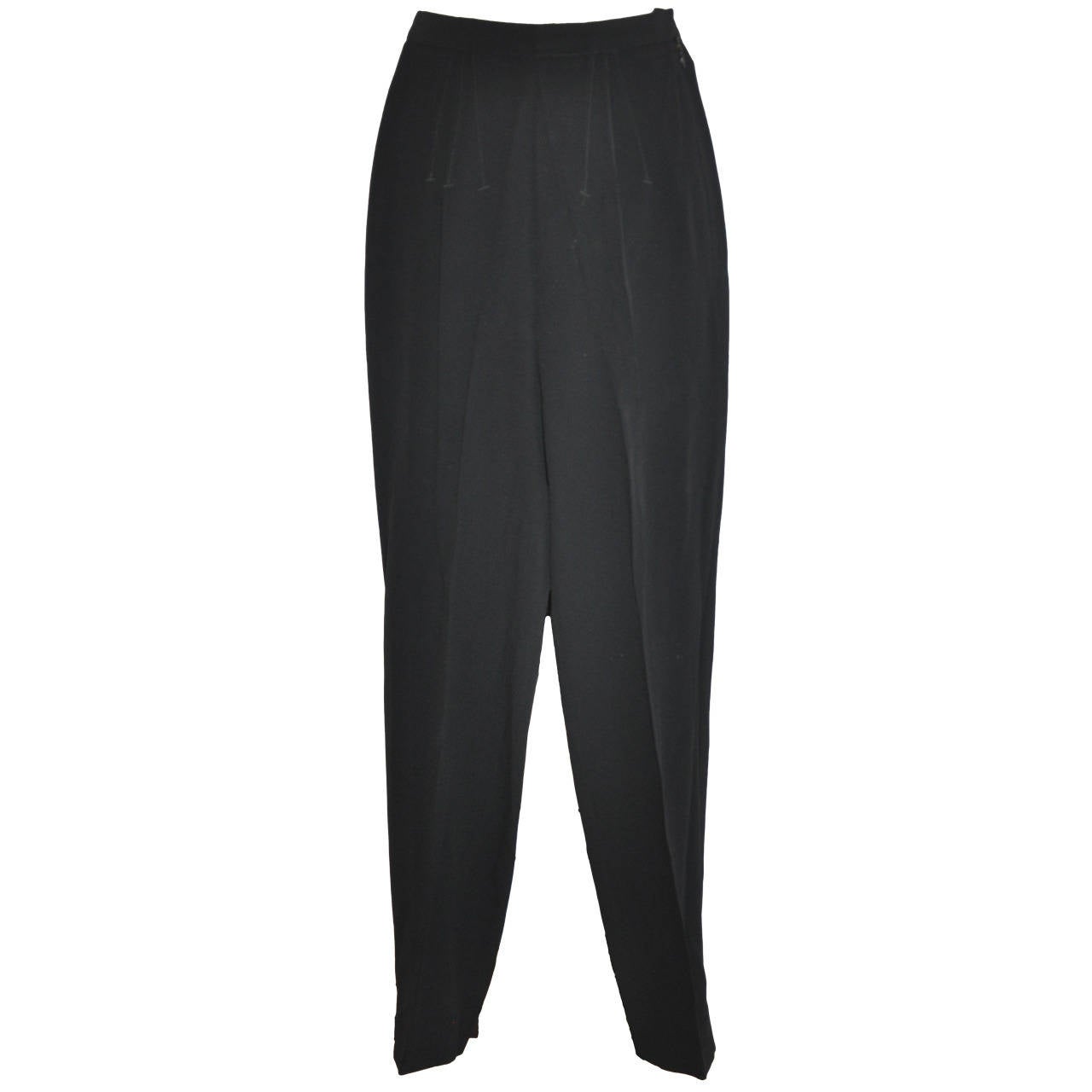 Jean Paul Gaultier Black Pencil Style Embroidered Detailing Trouser For Sale