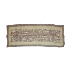 Silk Chiffon "Palsey" Print Scarf with Hand-Rolled Edges