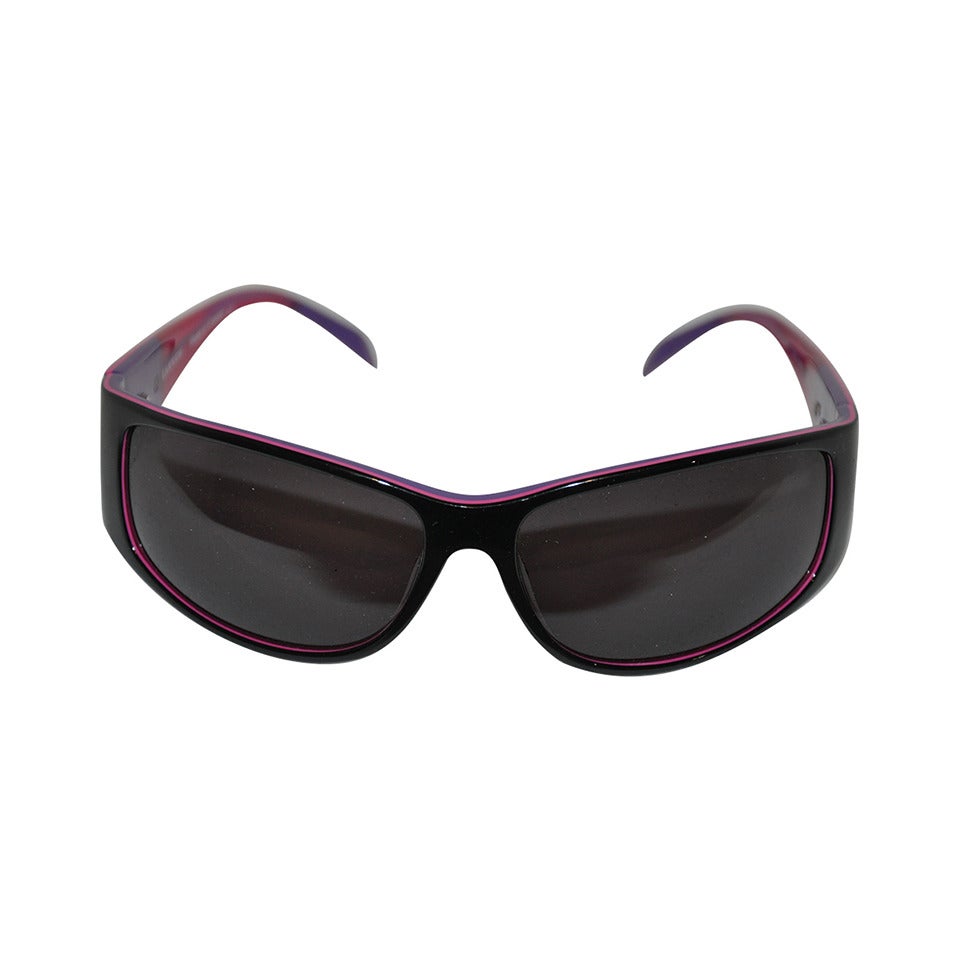 Lanvin Schwarze Sonnenbrille mit Innenseite aus Lucite in Fuchsia & Lila im Angebot