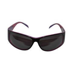 Lanvin Black with Fuchsia & Purple Lucite Interior Sunglasses