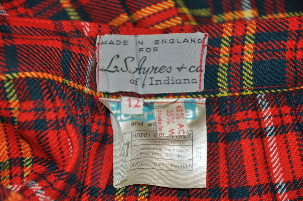 L.S. Ayres and Co Bold Red Plaid Maxi Wrap Skirt For Sale at 1stDibs ...