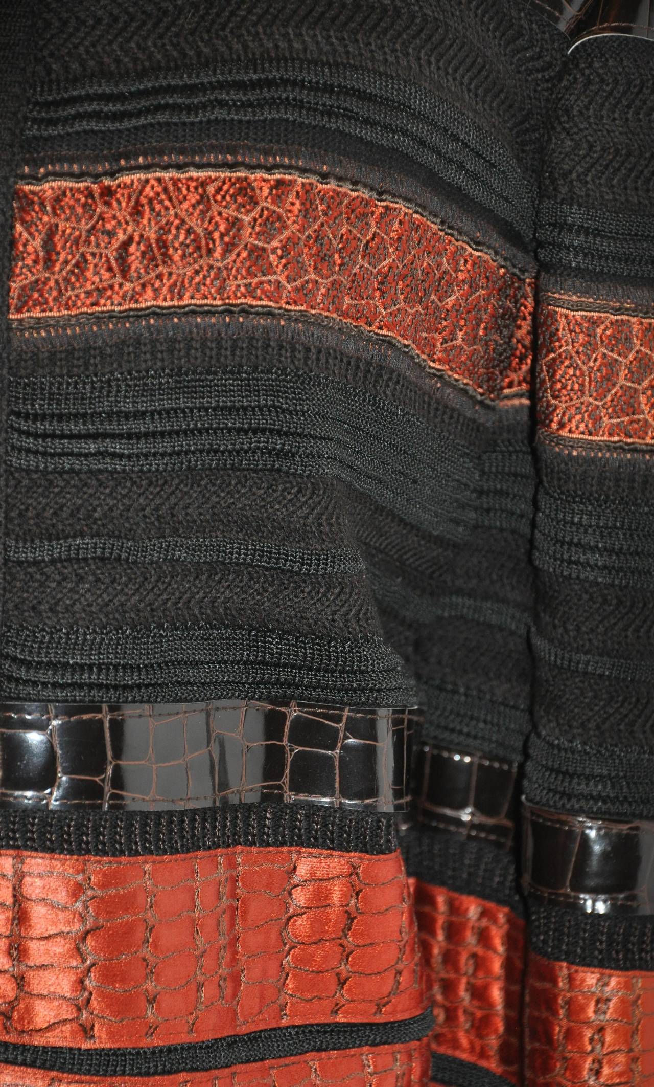 Black Granfranco Ferre for Martha Multi-Textured, Multi-Woven Cropped Jacket For Sale