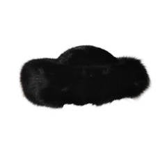 Henig Furs Natural Ranch Black Fox Wide-Brim Fur Hat