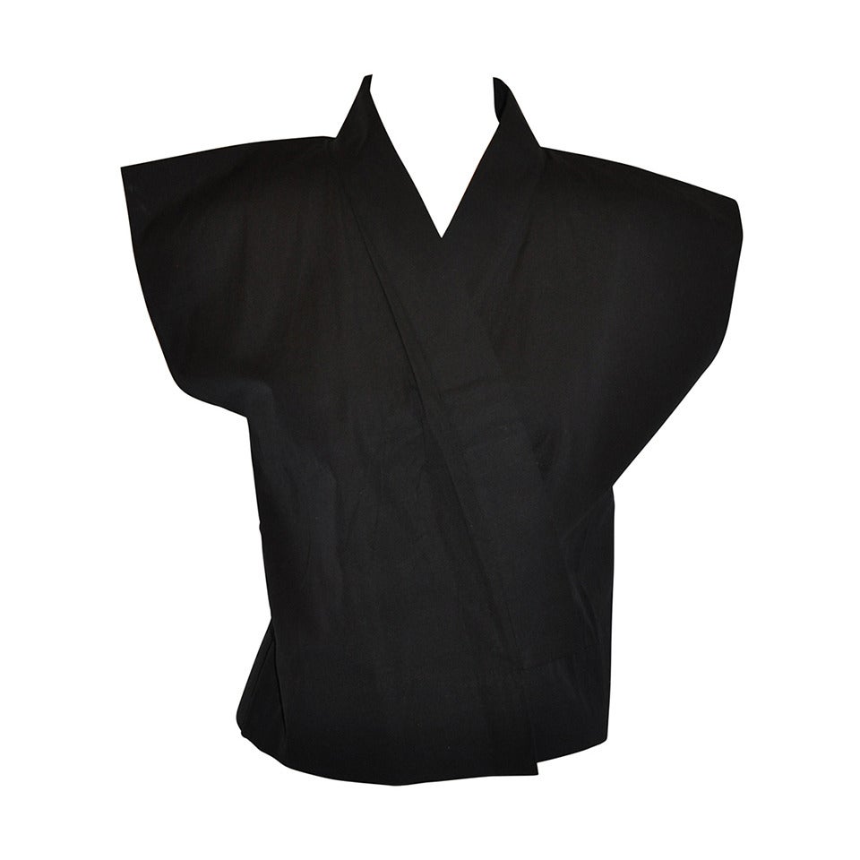 Agnes B' Black Kimono-Style Wrap Top For Sale