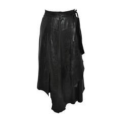 Pleid Sud Soft Black Lambskin Wrap Skirt