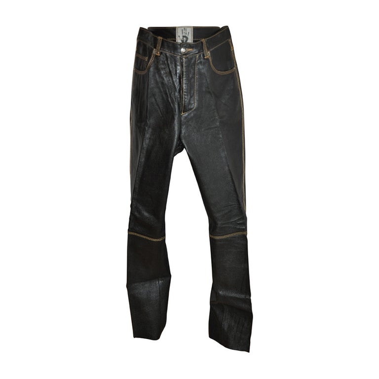 Jean Paul Gaultier Men's Detailed Black Leather Five-Pocket Jeans For Sale  at 1stDibs | gaultier jeans, jean paul gaultier leather pants