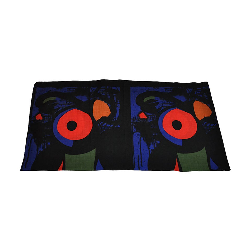 Yves Saint Laurent Huge Bold Abstract Wool Challis Scarf For Sale