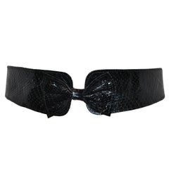 Vintage Black "Bow-Tie" Snakeskin Belt