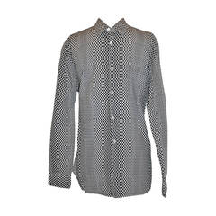 Comme des Garcon White with Black Multi-Sized Dots Men's Shirt