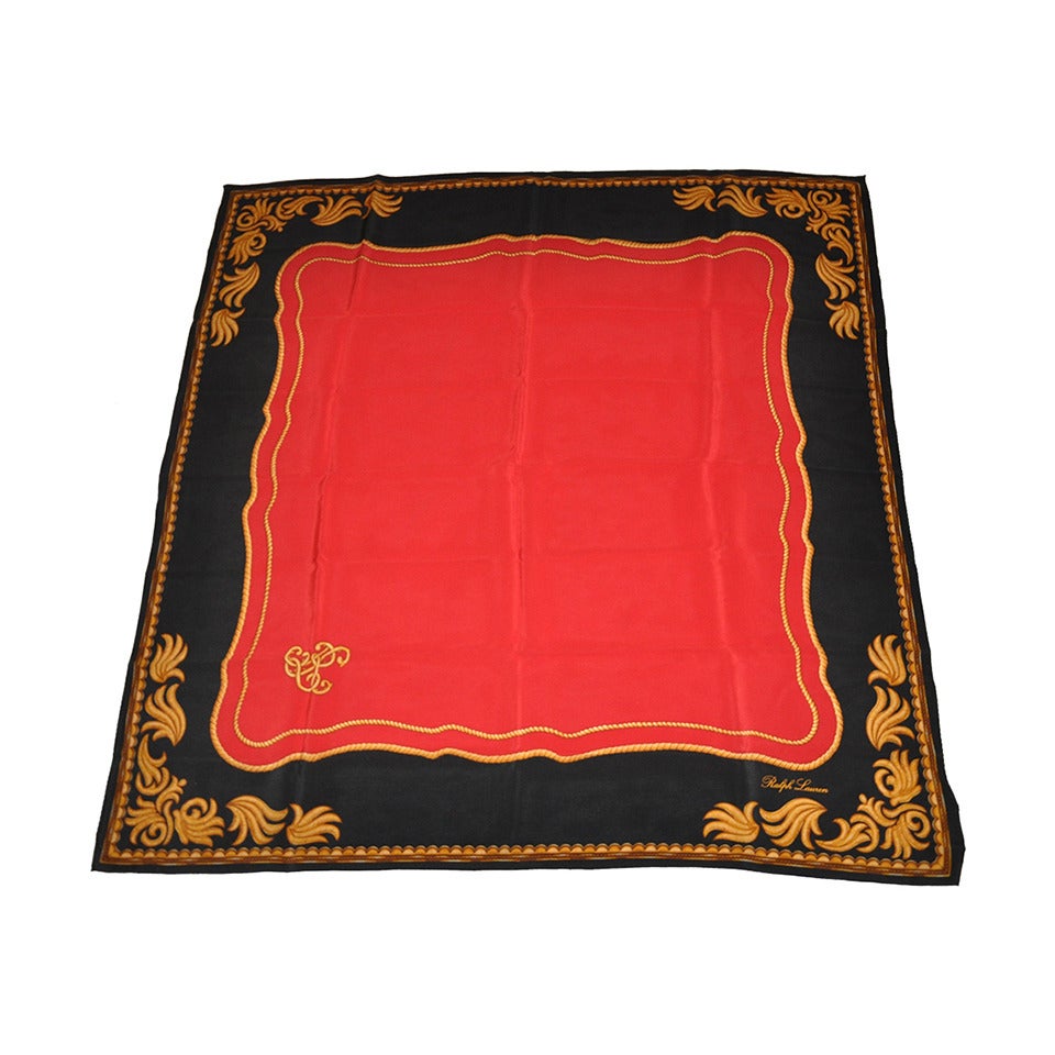Ralph Lauren Signature Silk Scarf For Sale