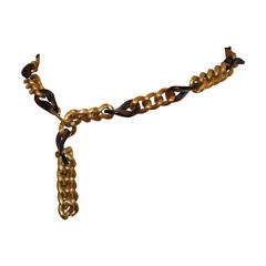 Tortoise Lucite with Gilded Gold Hardware Chain Belt 4