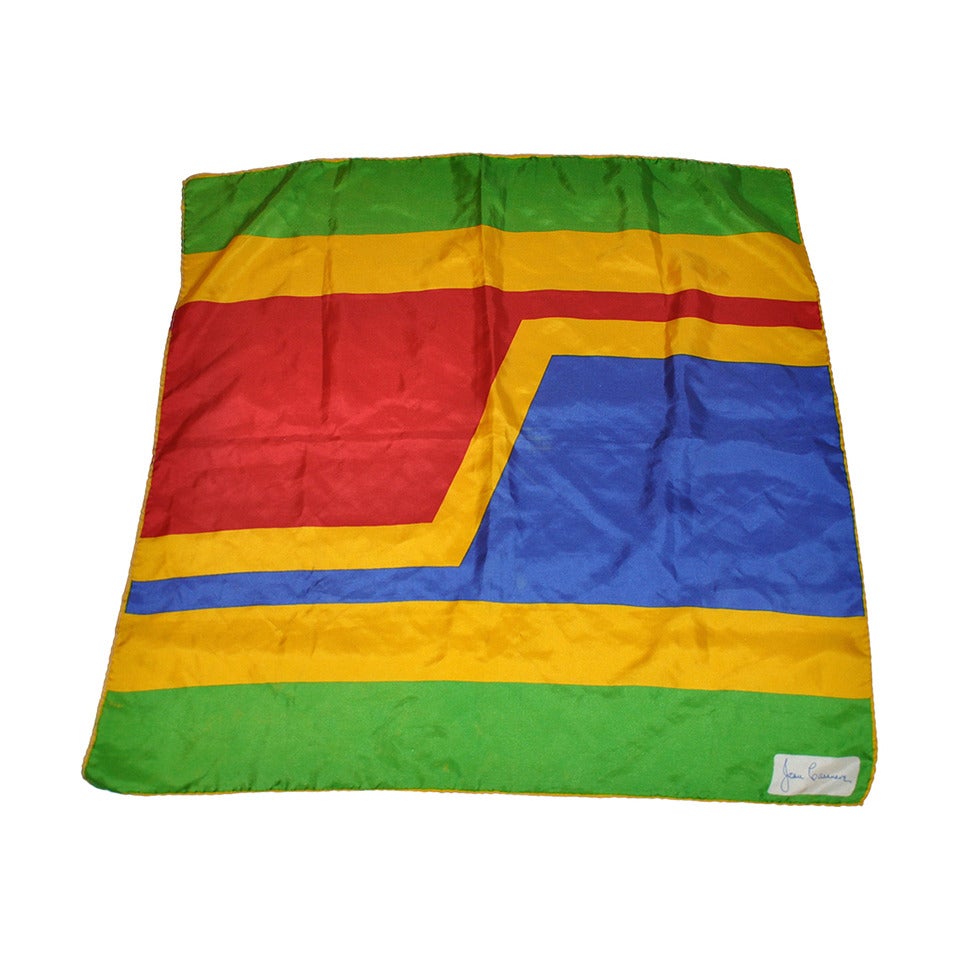 Jean Cassanue Bold Abstract mit handgerollten Rändern Seidenschal im Angebot