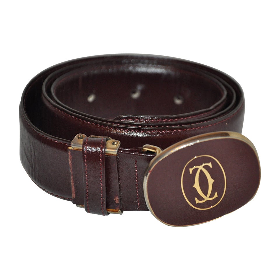 Cartier Signature Burgundy Calfskin Leather Belt