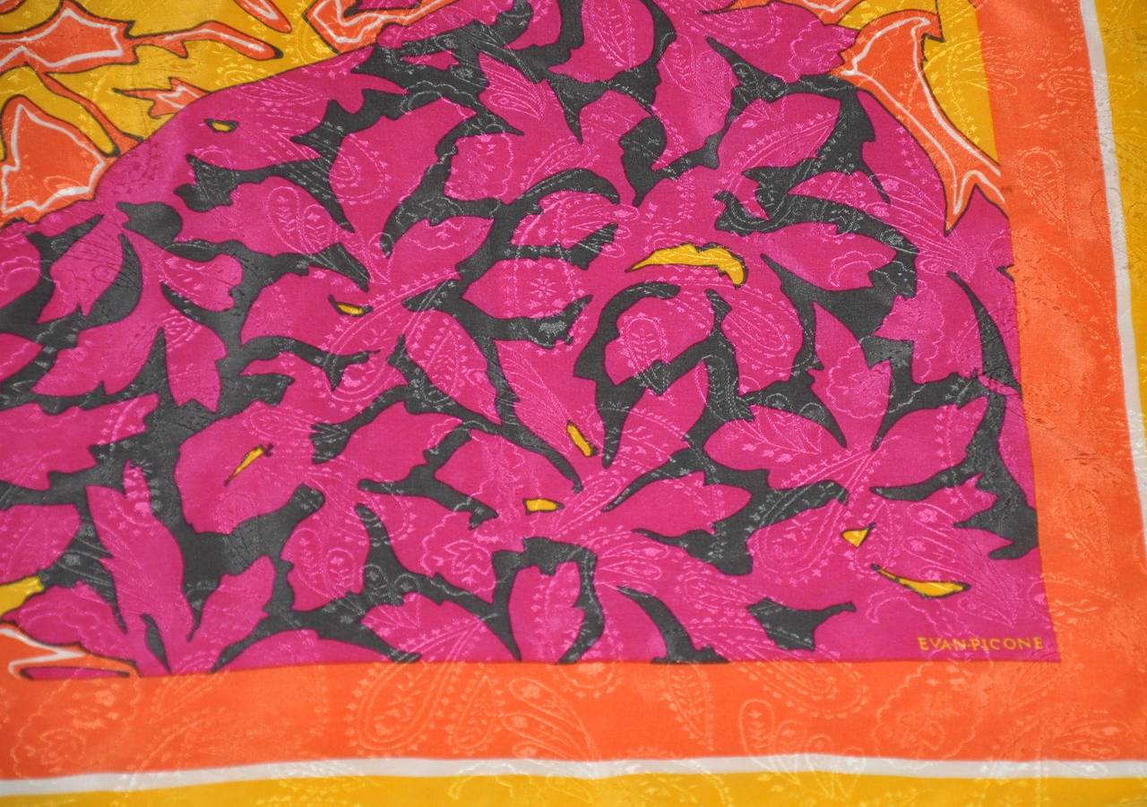 Evan Picone wunderbar detailliert fett bunten Multi-Color floral Seidenschal Maßnahmen 30 