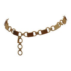 Givenchy Gold Hardware Chain-Link Belt with Signature Name Plate