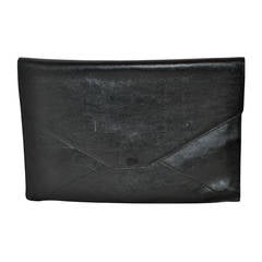 Jelen Large Textured Black Calfskin 2-Sectional Envelope