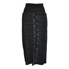 Yoshi Yamamoto Black "Graffiti" Low-Waisted Stretch Maxi Skirt