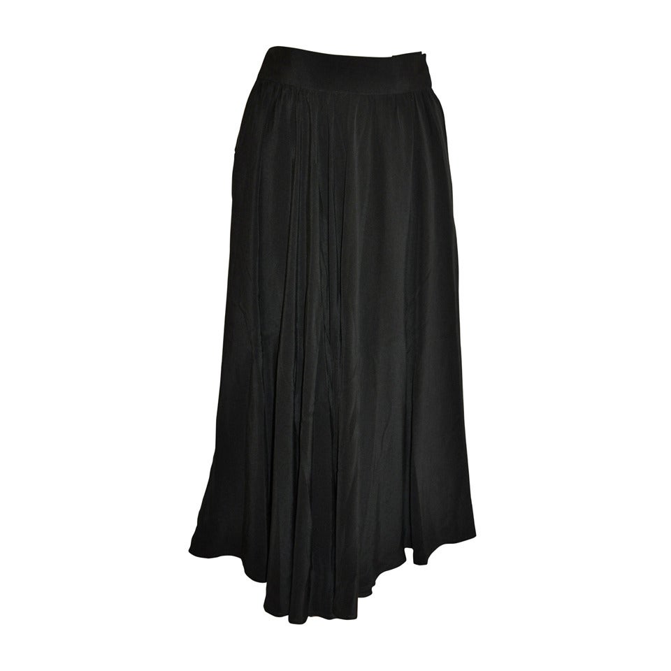 Oleg Cassini 'Boutique' Black Silk Evening Skirt For Sale