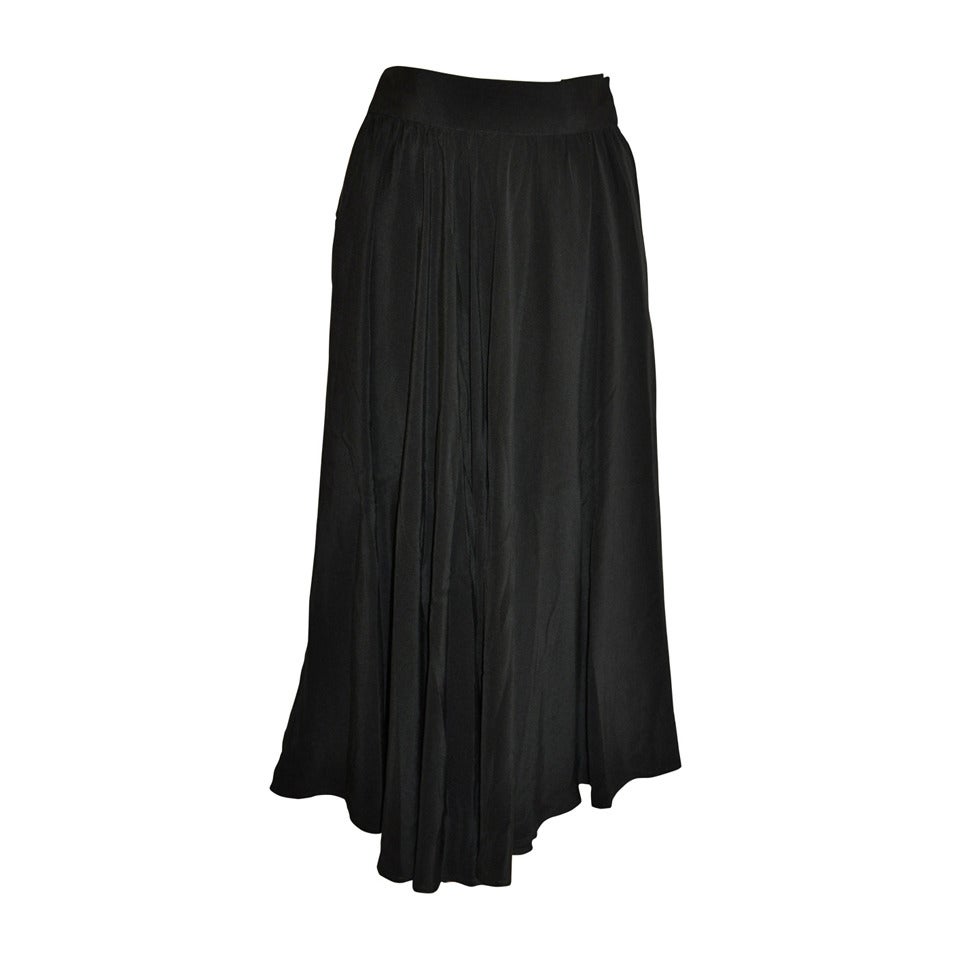 Gonna da sera in seta nera 'Boutique' di Oleg Cassini