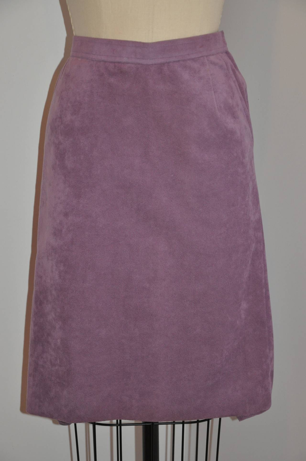 Women's Deep Lavender Ultra-Suede Skirt Ensemble