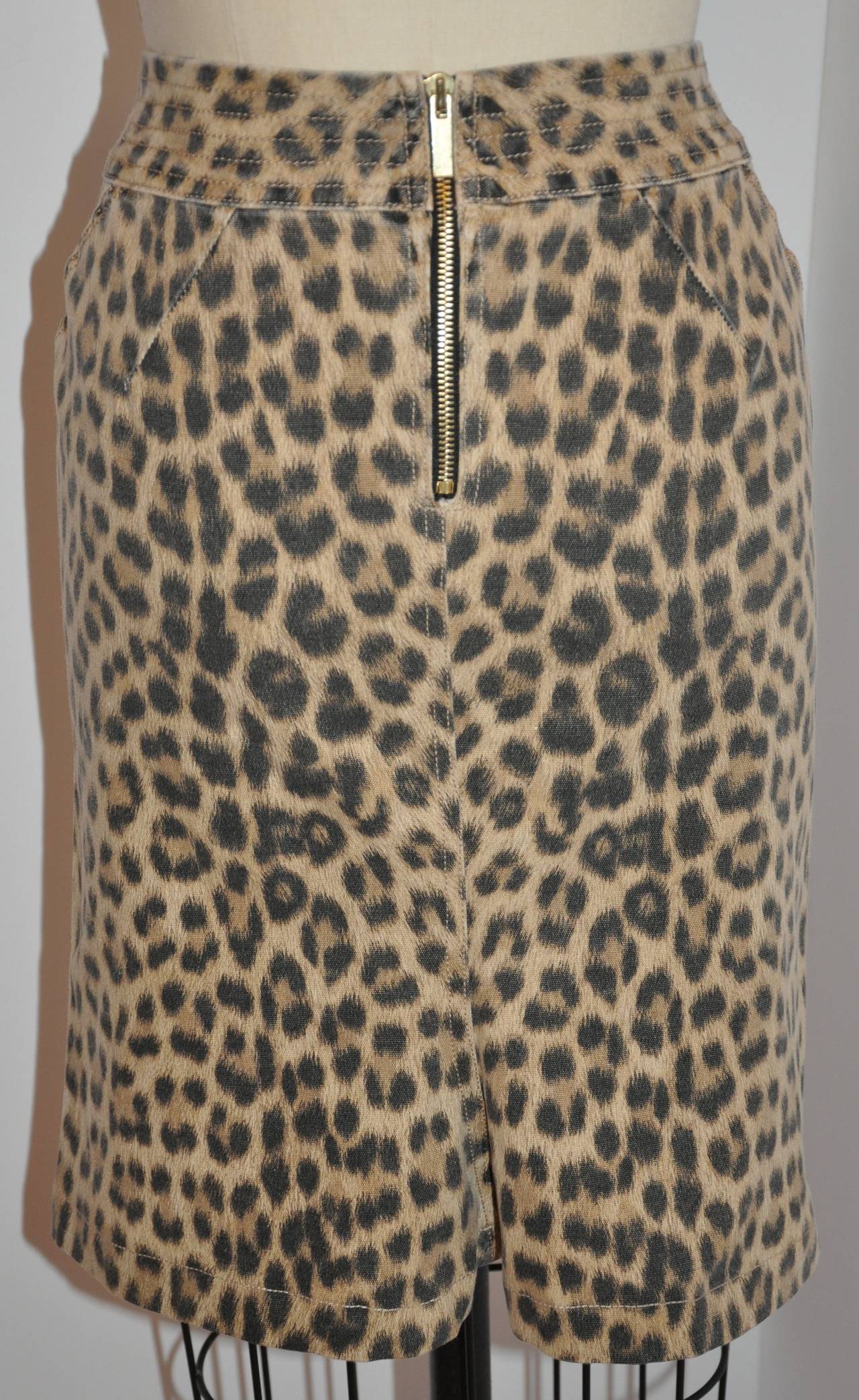 Roberto Cavalli Rock mit Leopardenmuster (Beige) im Angebot