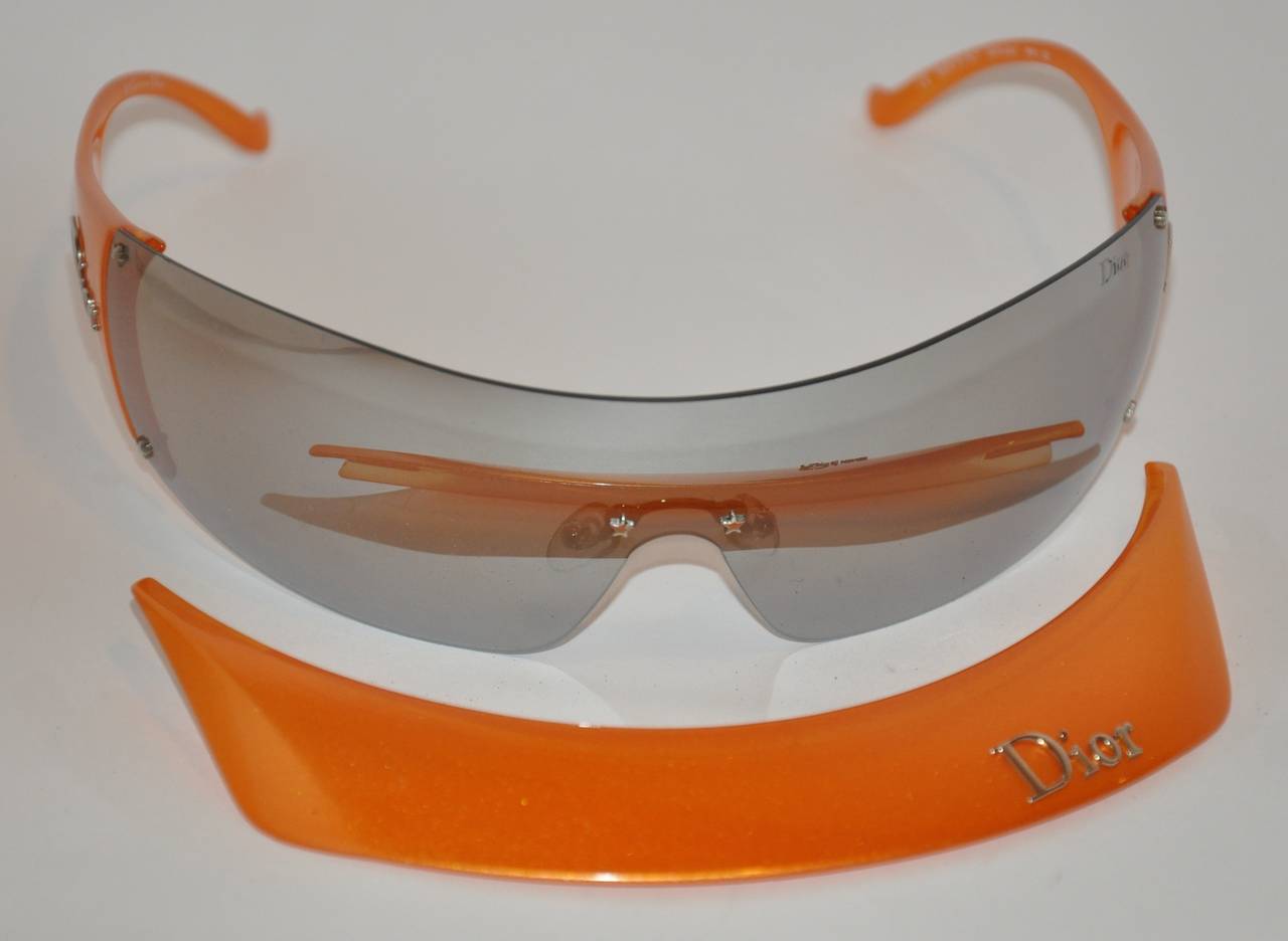 Women's or Men's Christian Dior Tangerine Wrap Around with Optional Brim Sunglasses