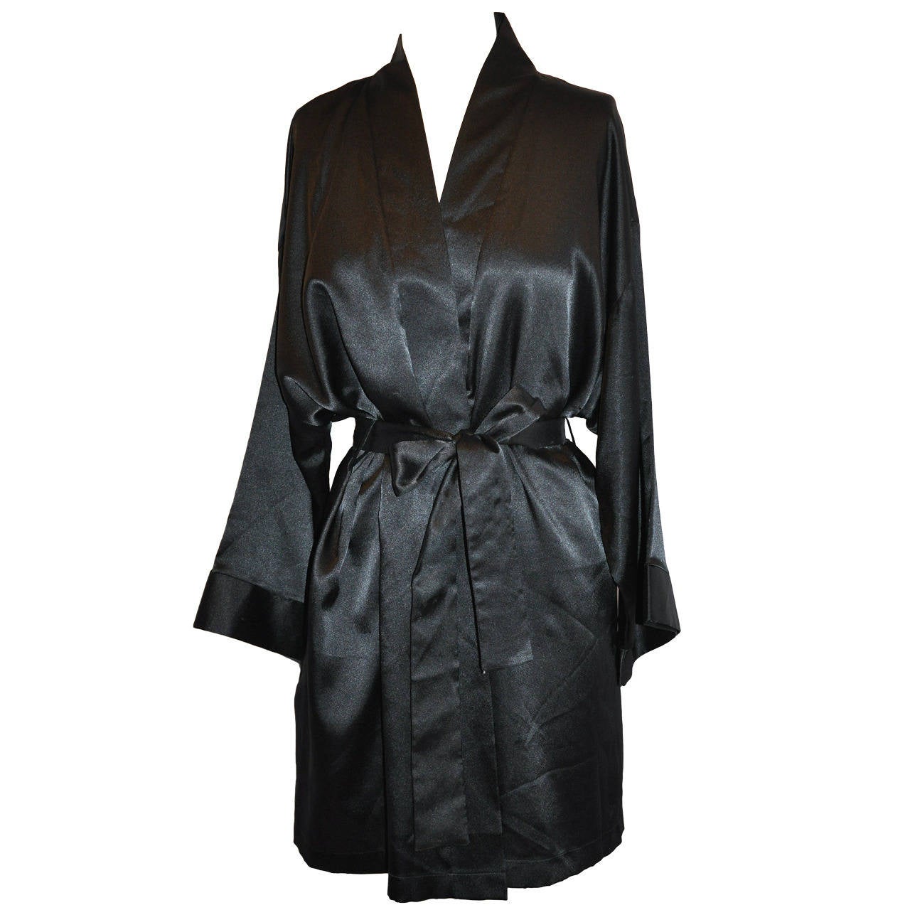 Valentino for Saks Fifth Avenue Black Kimono-Style Robe For Sale