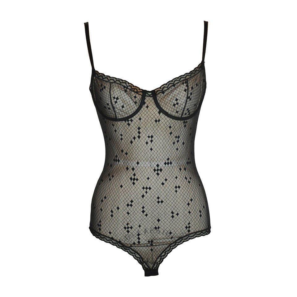 ERES Black Under-wired Cup Lace BodySuit For Sale