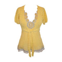 Catherine Malandrino 2-Piece Plae-Yellow & Lace Ensemble 2