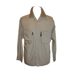 Matsuda Men's Olive with Removable Patch Pockets Shirt