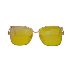 Vintage Luxottica "April" 18K Yellow Hardware Frame Yellow Lens Sunglasses