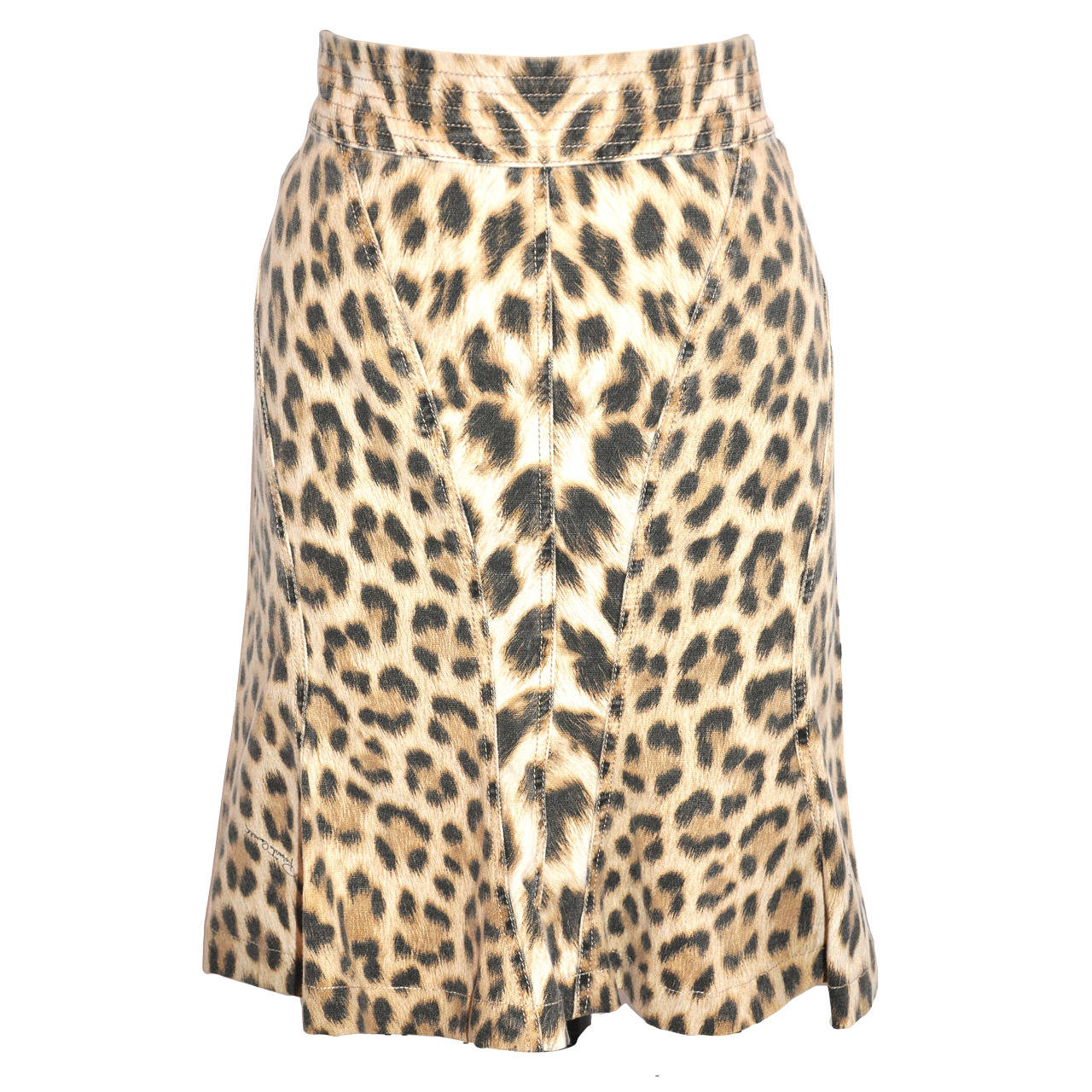 Roberto Cavalli Leopard Print Skirt For Sale