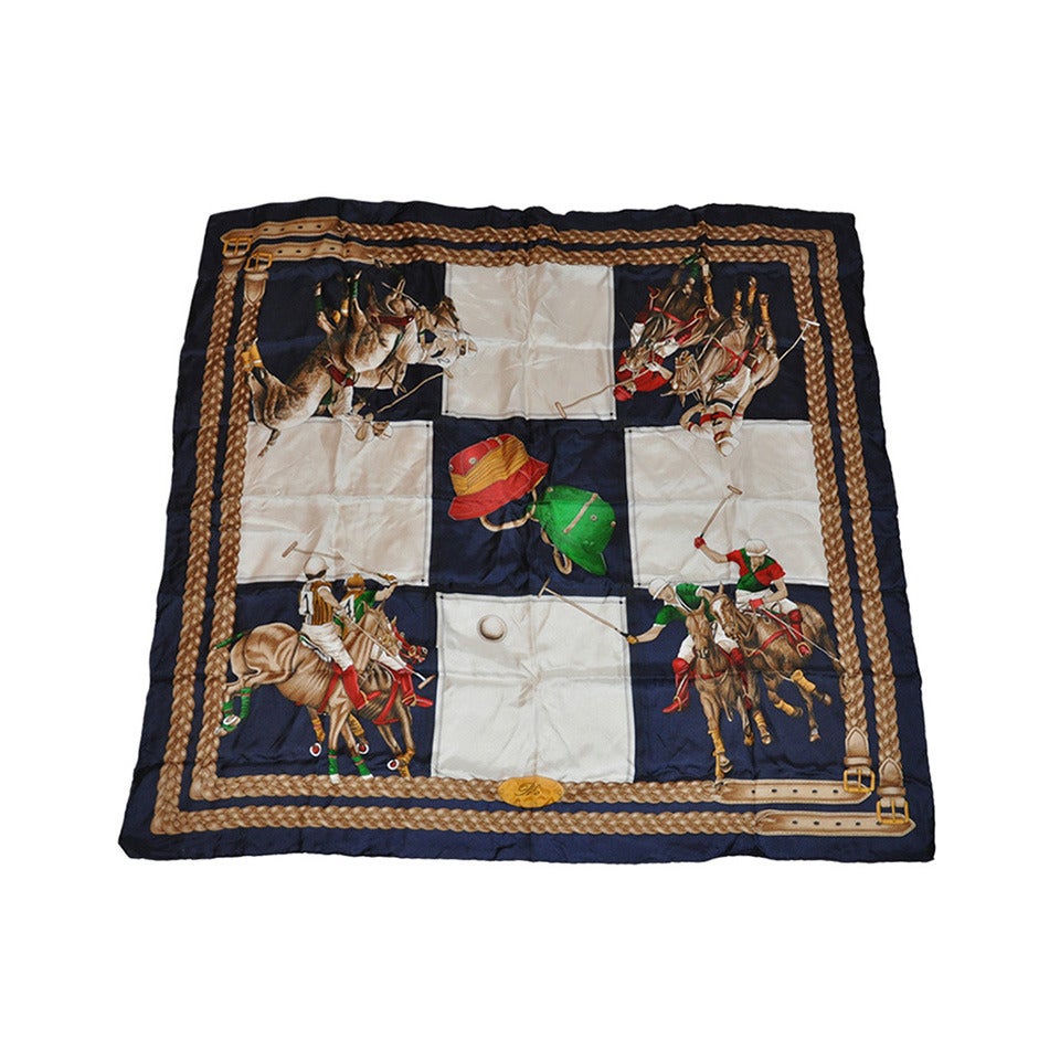Ralph Lauren "Polo" Silk Scarf For Sale at 1stDibs