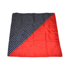 Vintage Jeannene Bashey Bold Red and Navy Polka Dot Silk Scarf