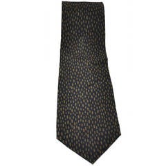 Vintage Giorgio Armani Men's Black & Gray Silk Tie