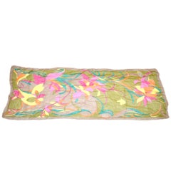 Bold Multi-Color Floral Silk Chiffon with Hand-Rolled Scarf