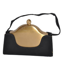 Vintage VoLupte Gold Hardware Make-Up Clutch with Cover Black Handbag Cover