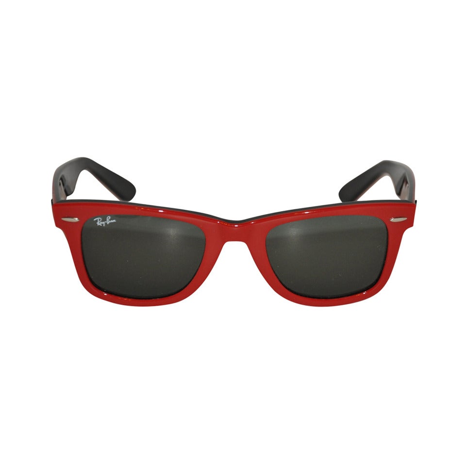 Ray-Ban Thick Red & Black Lucite Sunglasses