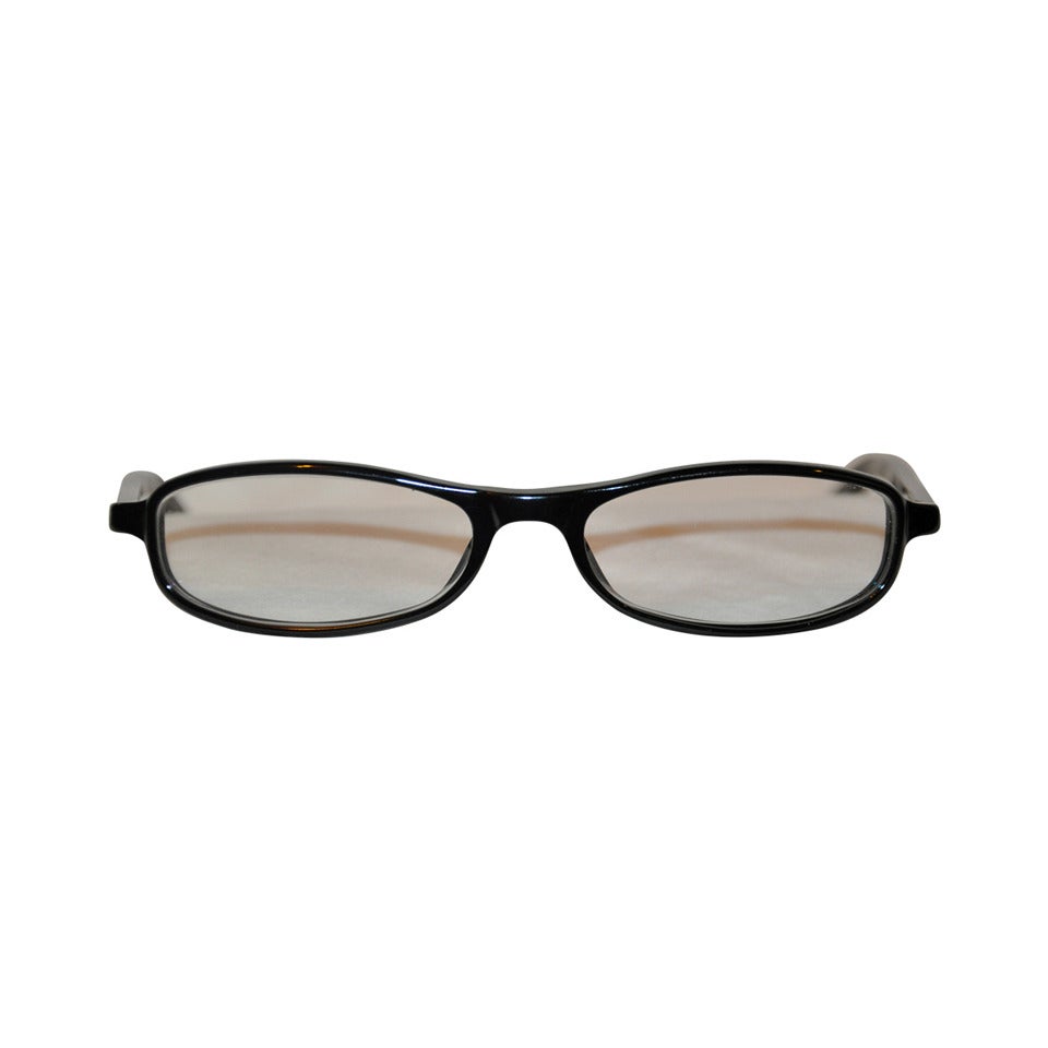 Gucci Black Lucite with Silver Hardware Glasses