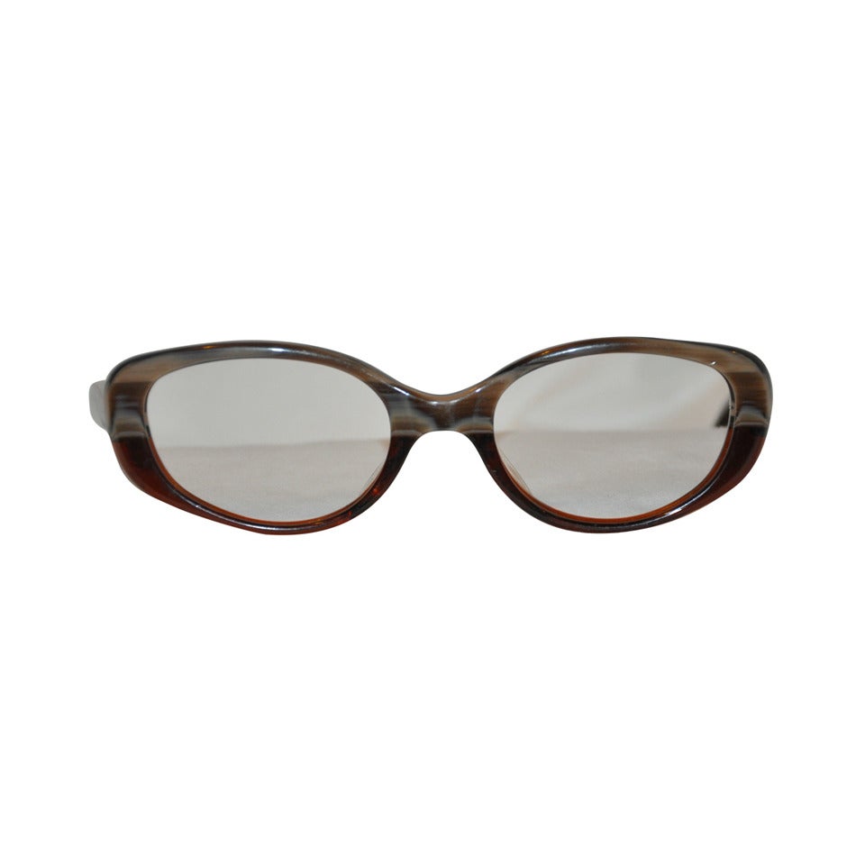 Morgenthal Frederics Swirls of Brown and Cream Tortoise Shell Frames