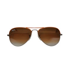 Ray Ban Silver with Tangerine Accent Hardware Sunglasses