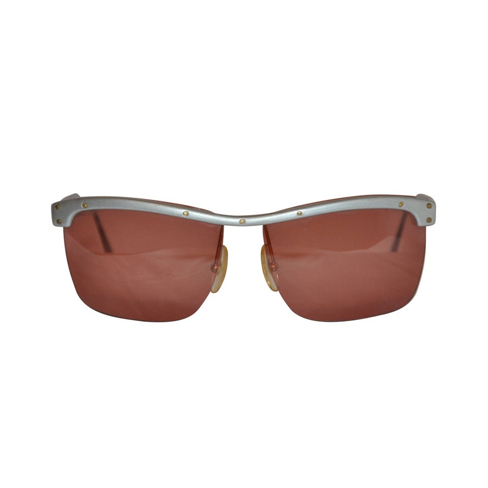 Robert La Roche Brushed Silver with Gold Metal Studs Sunglasses For Sale at  1stDibs