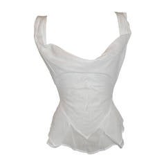 Vintage Vivienne Westwood White Sleeveless Draped Front Top