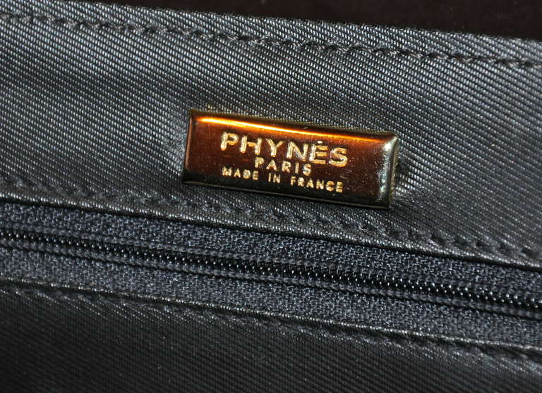 PHYNES - Sac à main en cuir noir avec bretelles d'épaule attachables En  vente sur 1stDibs