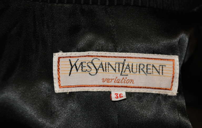 Women's Yves Saint Laurent Fully Lined Black Corduroy Double-Breasted Coat For Sale