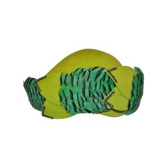 Mr. John "Classic" Bold Neon Green with Feathers Hat