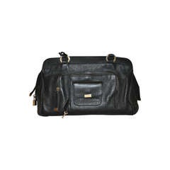 TOD's Black Textured Calfskin Leather Handbag 7