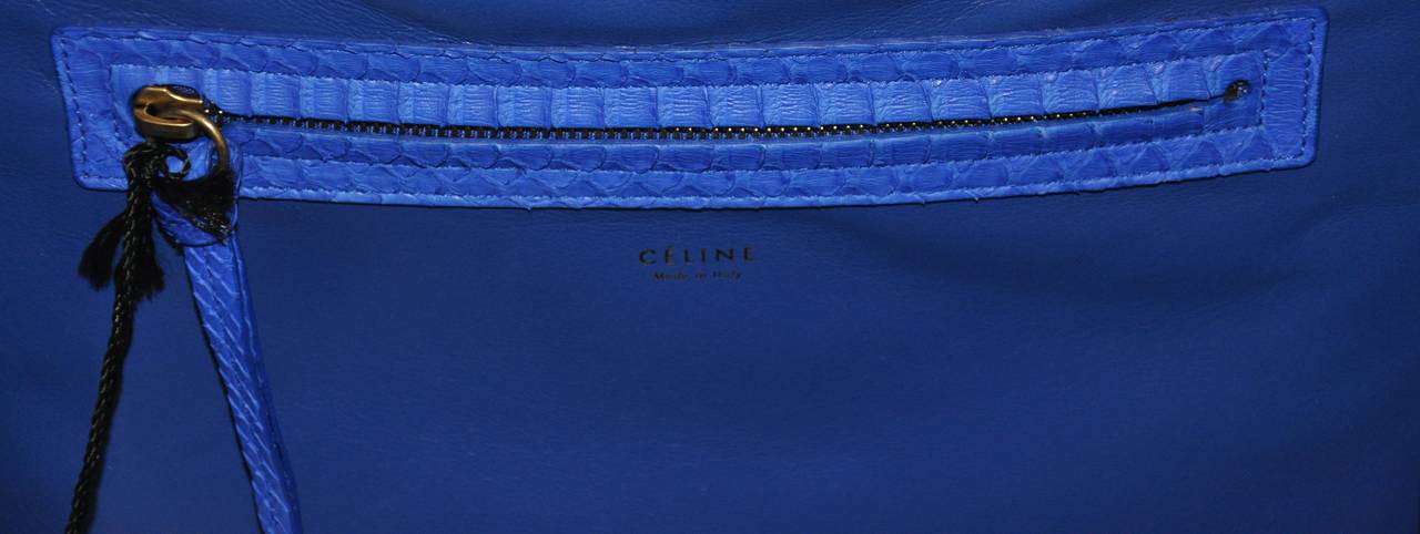 Women's Celine Blue Python Handbag