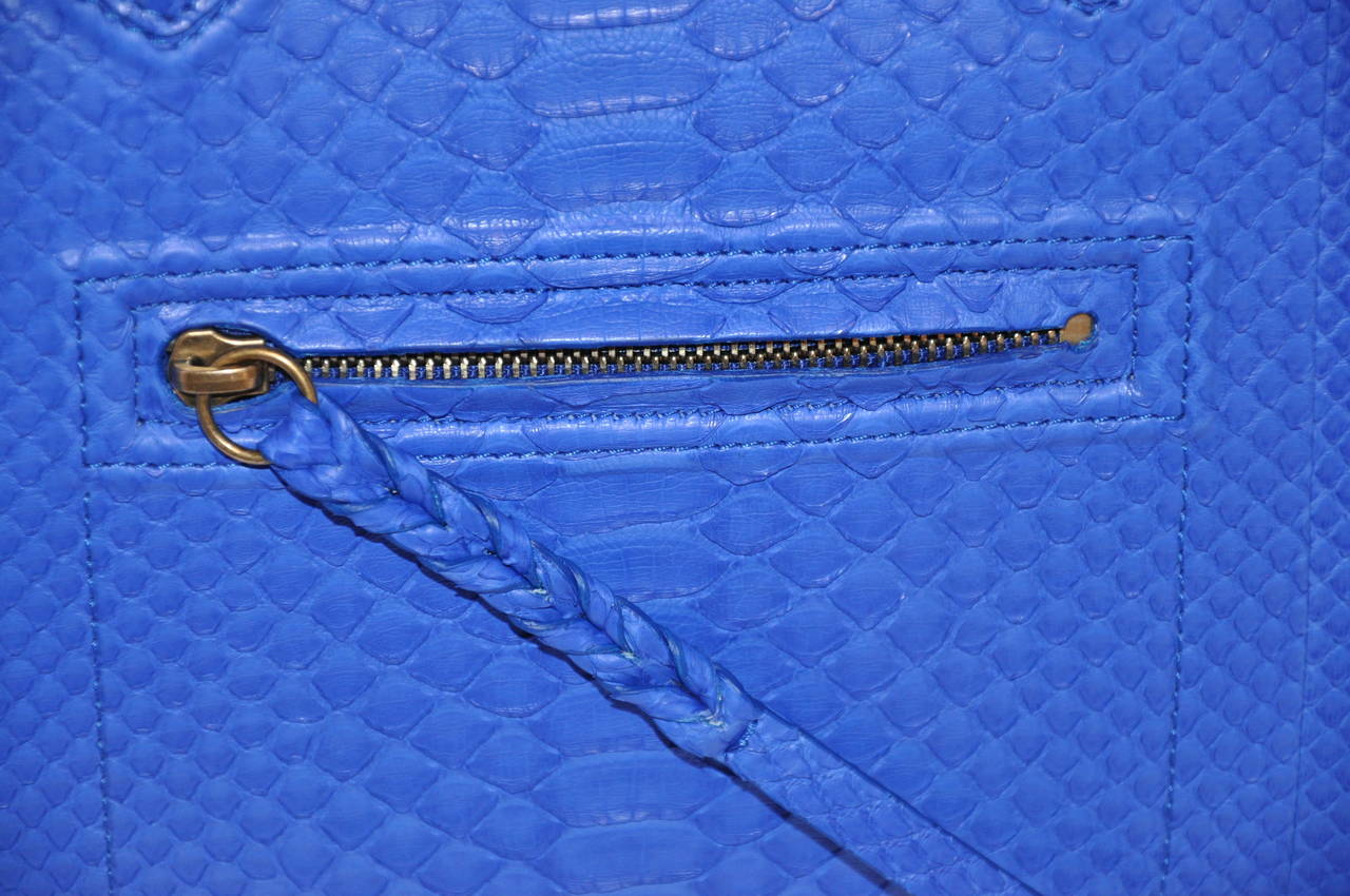 Celine Blue Python Handbag 6