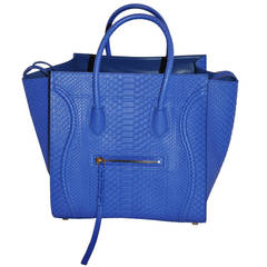 Celine Blue Python Handbag